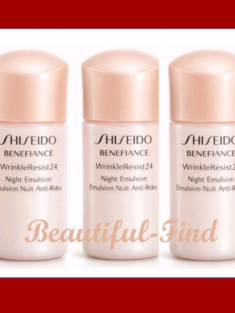 3X Shiseido 'Benefiance Wrinkle Resist 24 Night Emulsion . 15mlx3  New